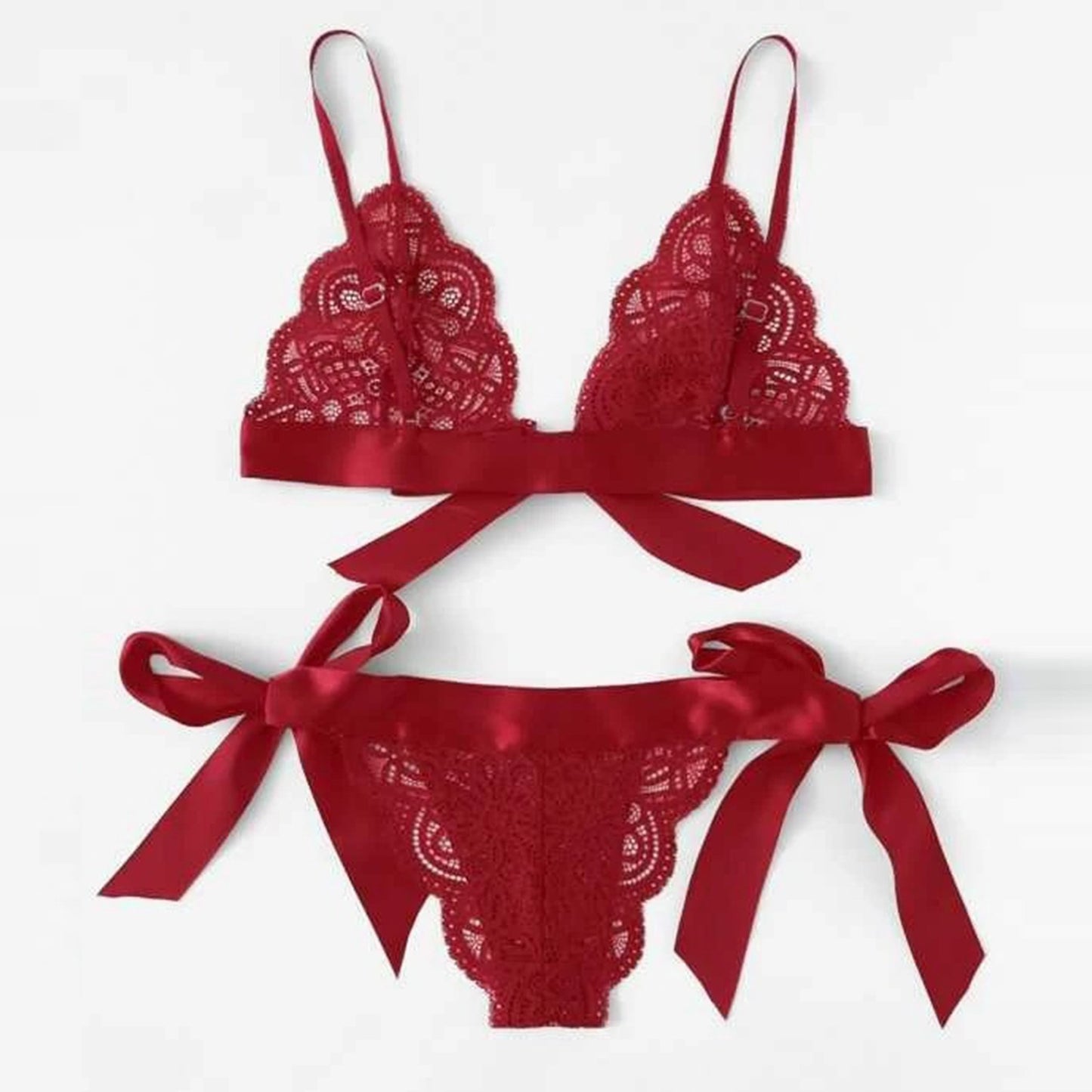 Conjunto de lencería de encaje sexy, ropa interior erótica