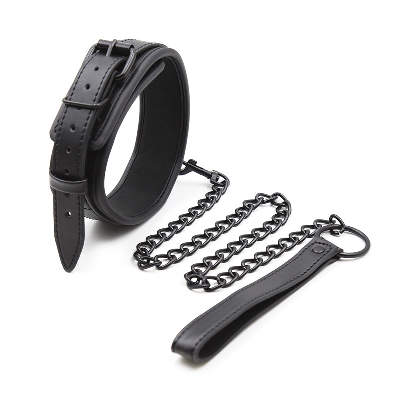 Collar Esclavo de Cuero BDSM con Correa para Mujer /Hombre