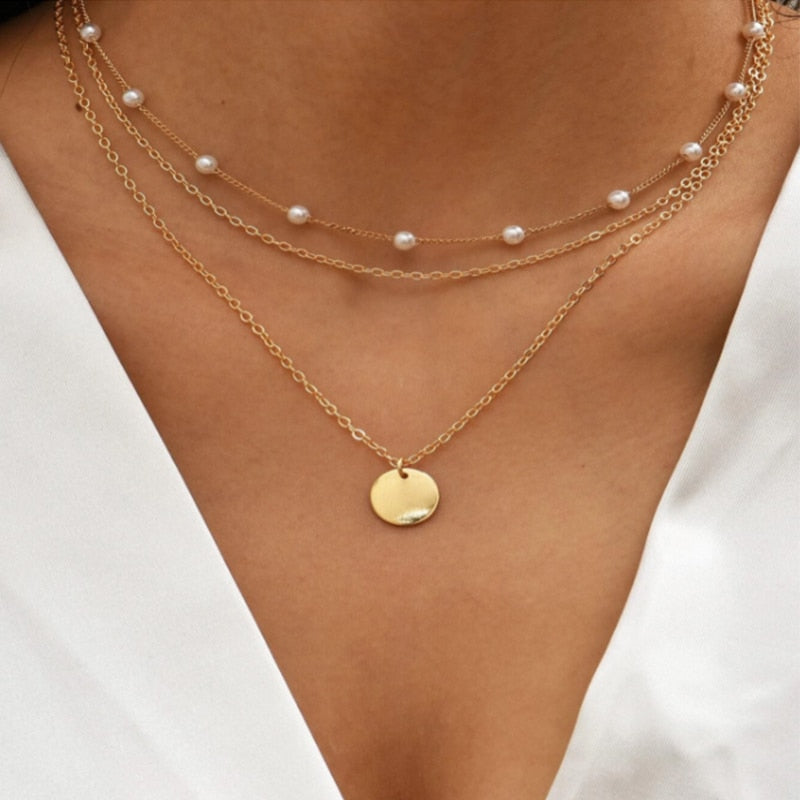 Conjunto de collar con dije de estrella y corazón