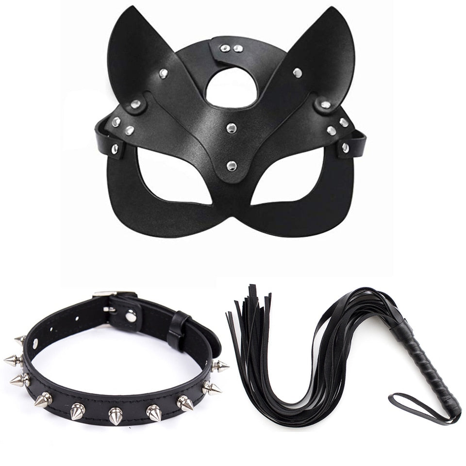 Kit Esposas "Erotic Fetish" // Collar // Esposas // Látigo // Mascara