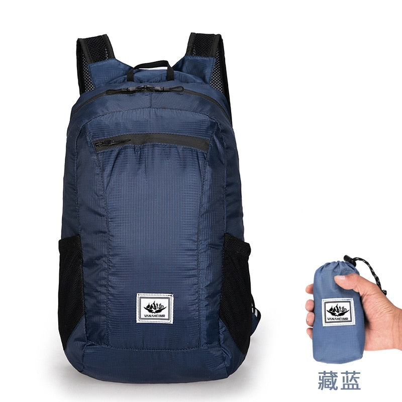 Bolso Mochila plegable portátil ligera de 20L, impermeable,  ultraligera para exteriores