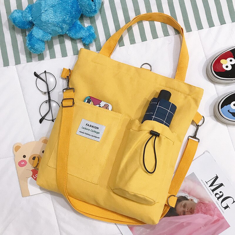 Bolso de lona con estilo literario japonés para chica