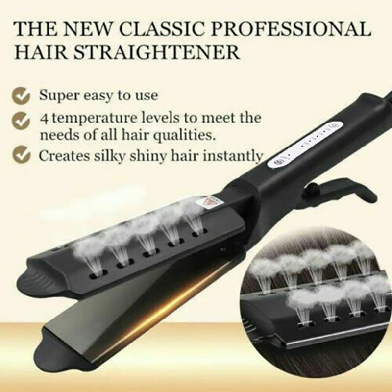 Plancha de pelo con regulación de temperatura de cuatro etapas con resistente al cabello de cerámica