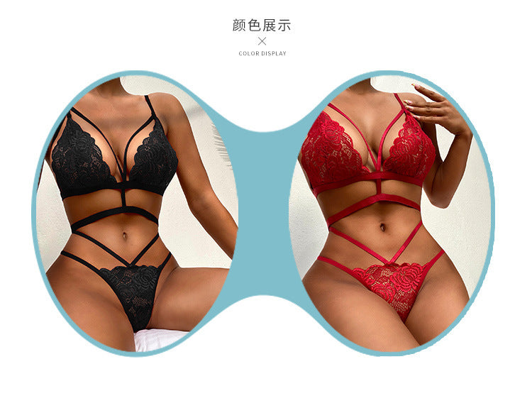 Conjunto de lencería erótica de encaje Sexy para mujer