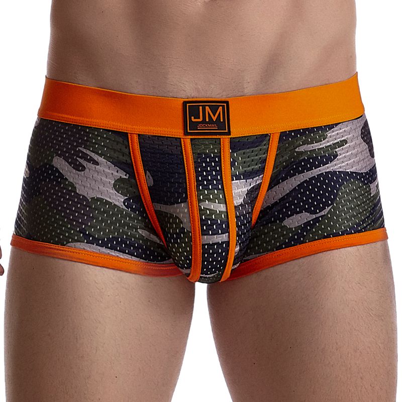 Calzoncillos bóxer para hombre, Ropa interior de malla de camuflaje a la moda