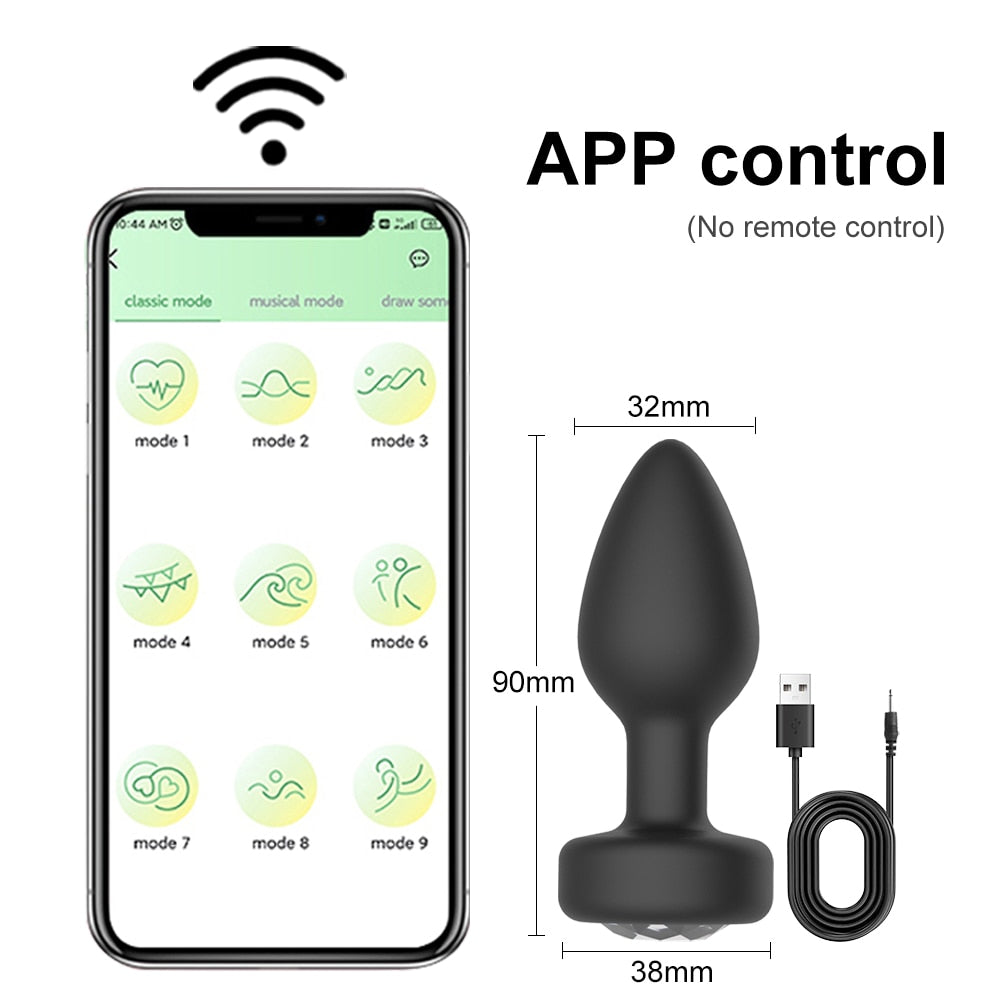 Plug Vibrdtor Bluetooth, Juguete anal con mando /app