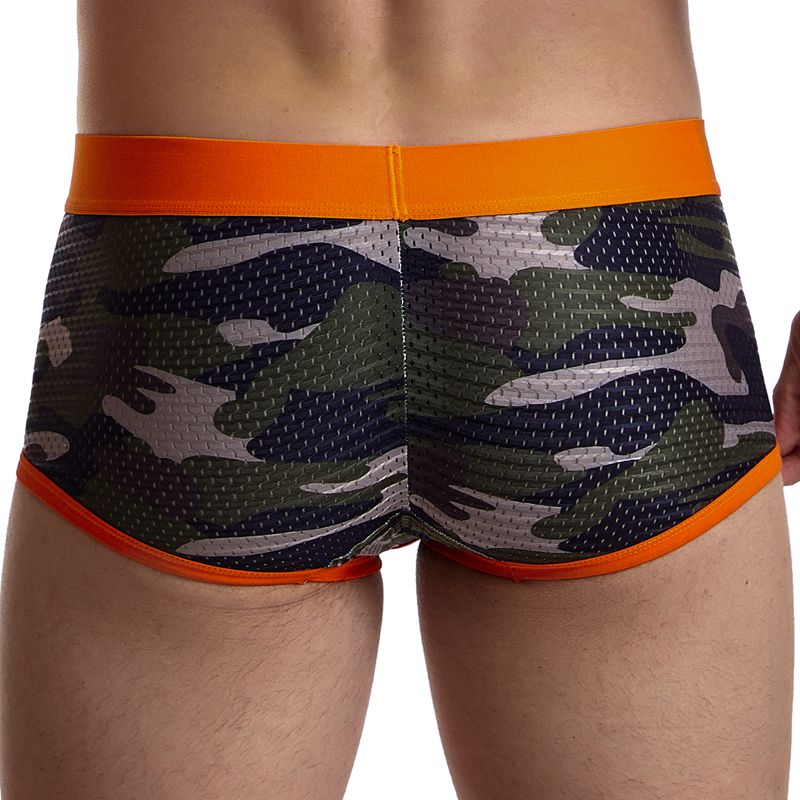 Calzoncillos bóxer para hombre, Ropa interior de malla de camuflaje a la moda