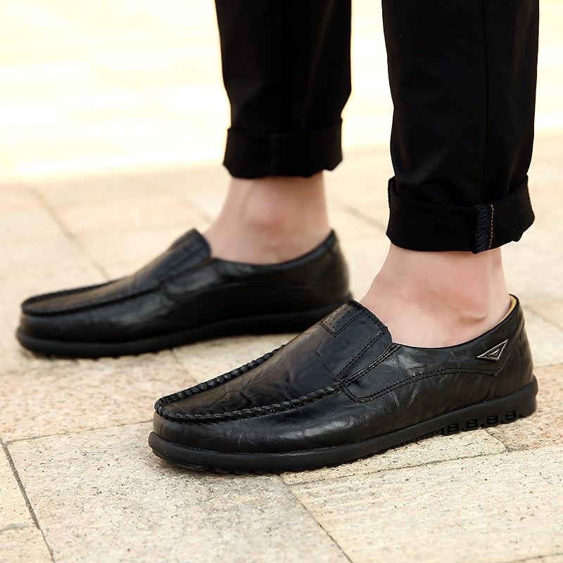 Zapatos informales de cuero genuino para hombre