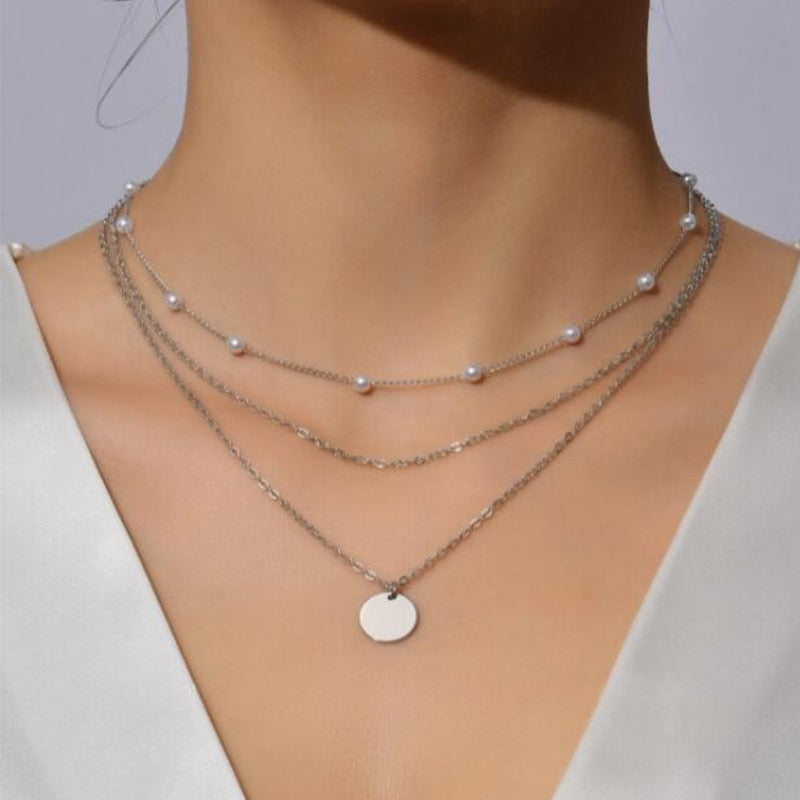 Conjunto de collar con dije de estrella y corazón