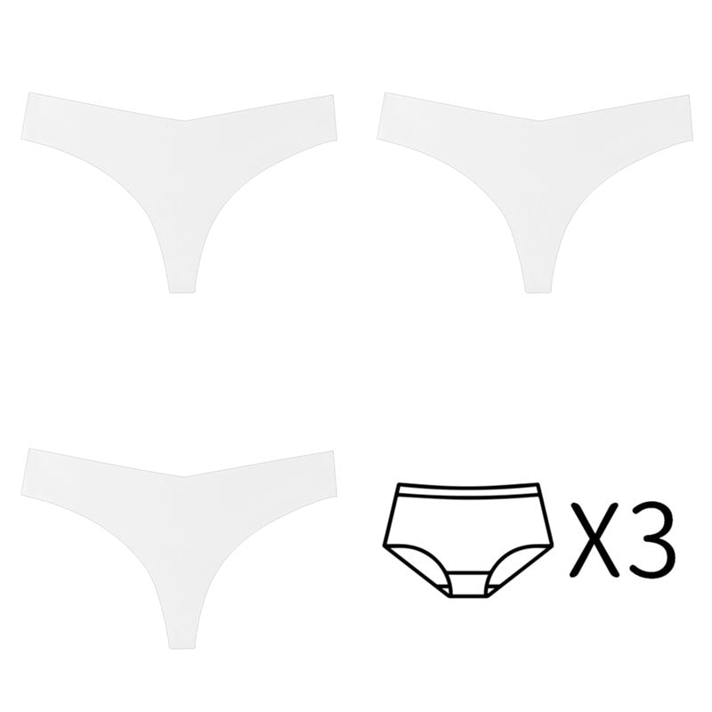 Bragas para mujer. Conjunto de 3 unidades de Tanga sin costuras de talla grande.