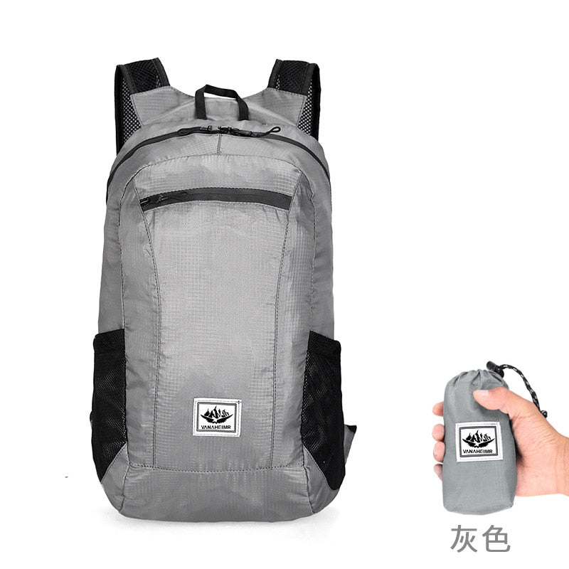 Bolso Mochila plegable portátil ligera de 20L, impermeable,  ultraligera para exteriores