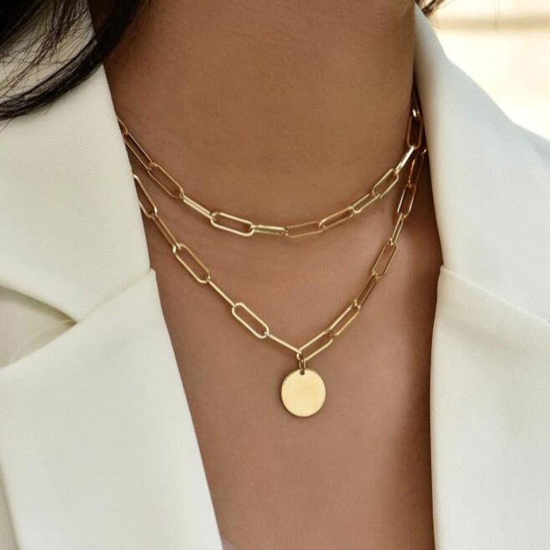 Conjunto de collar con dije de estrella y corazón