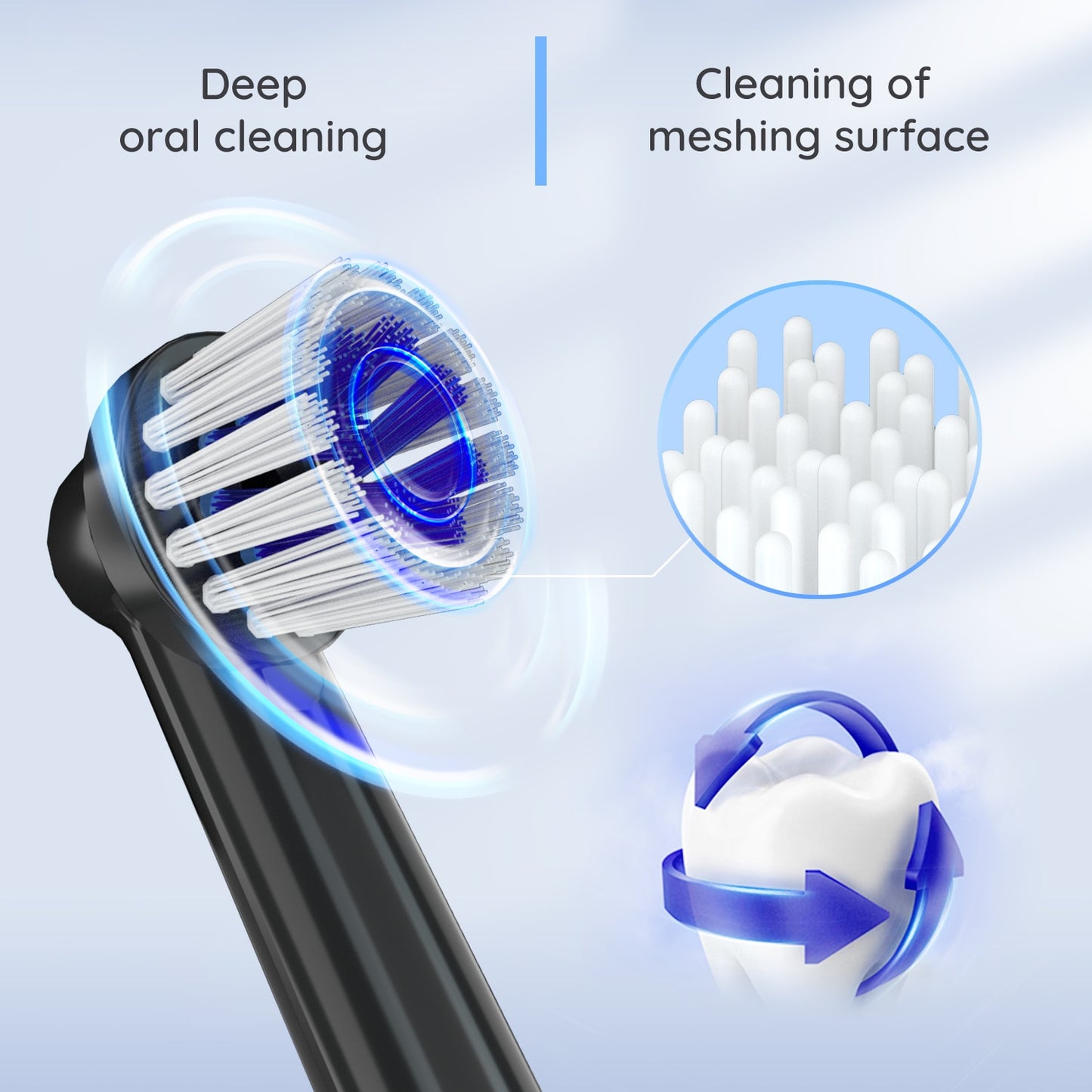 Cepillo de dientes eléctrico, rotación de dientes, con 4 cabezales de repuesto adicionales