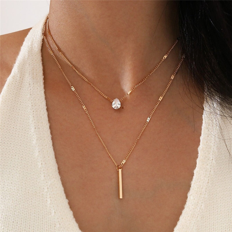 Conjunto de collar con dije de estrella y corazón