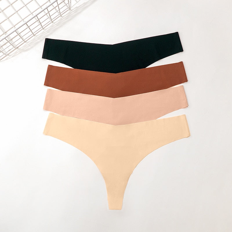 Bragas para mujer. Conjunto de 3 unidades de Tanga sin costuras de talla grande.