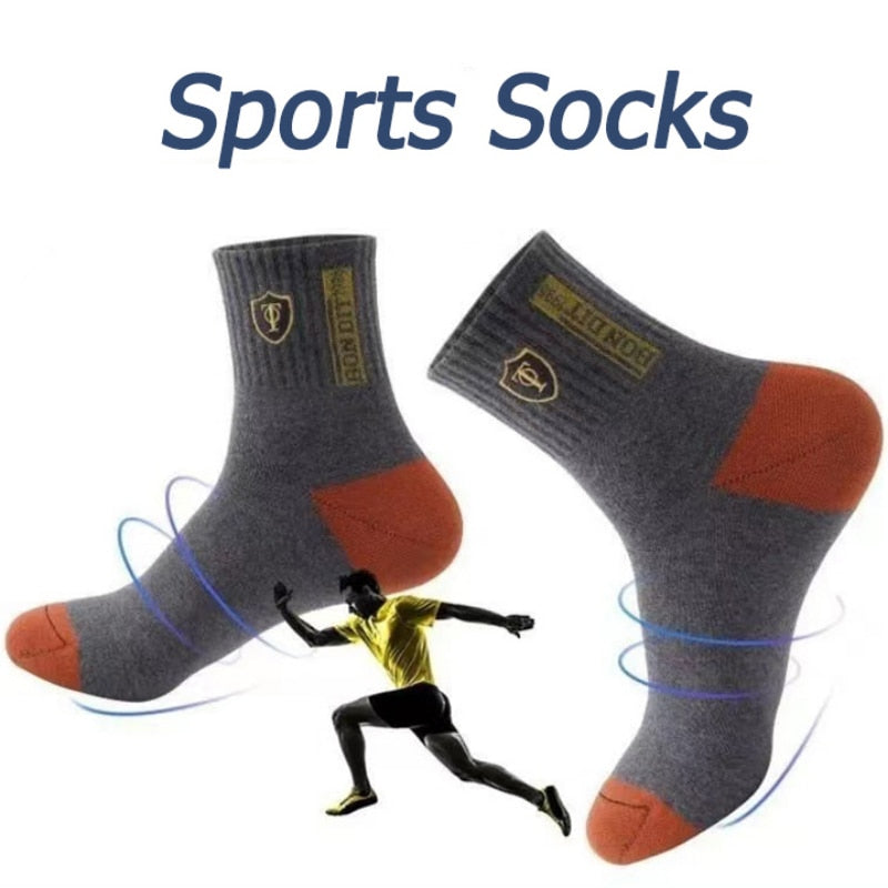 Calcetines deportivos, cómodos para deporte, gruesos, cálidos, transpirables, absorben el sudor, calcetines de tubo medio (5 pares)