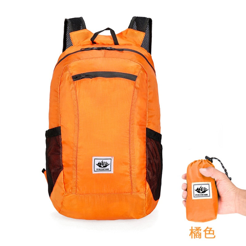 Bolso Mochila plegable portátil ligera de 20L, impermeable,  ultraligera para exteriores