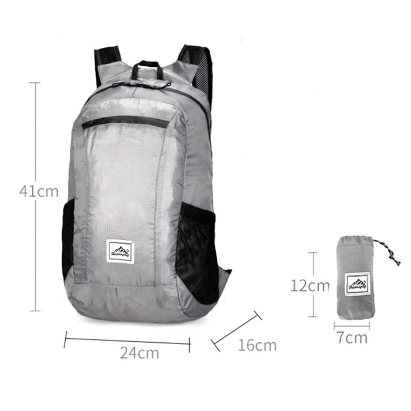 Bolso Mochila plegable portátil ligera de 20L, impermeable,  ultraligera para exteriores