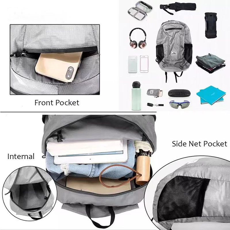 Bolso Mochila plegable portátil ligera de 20L, impermeable,  ultraligera para exteriores