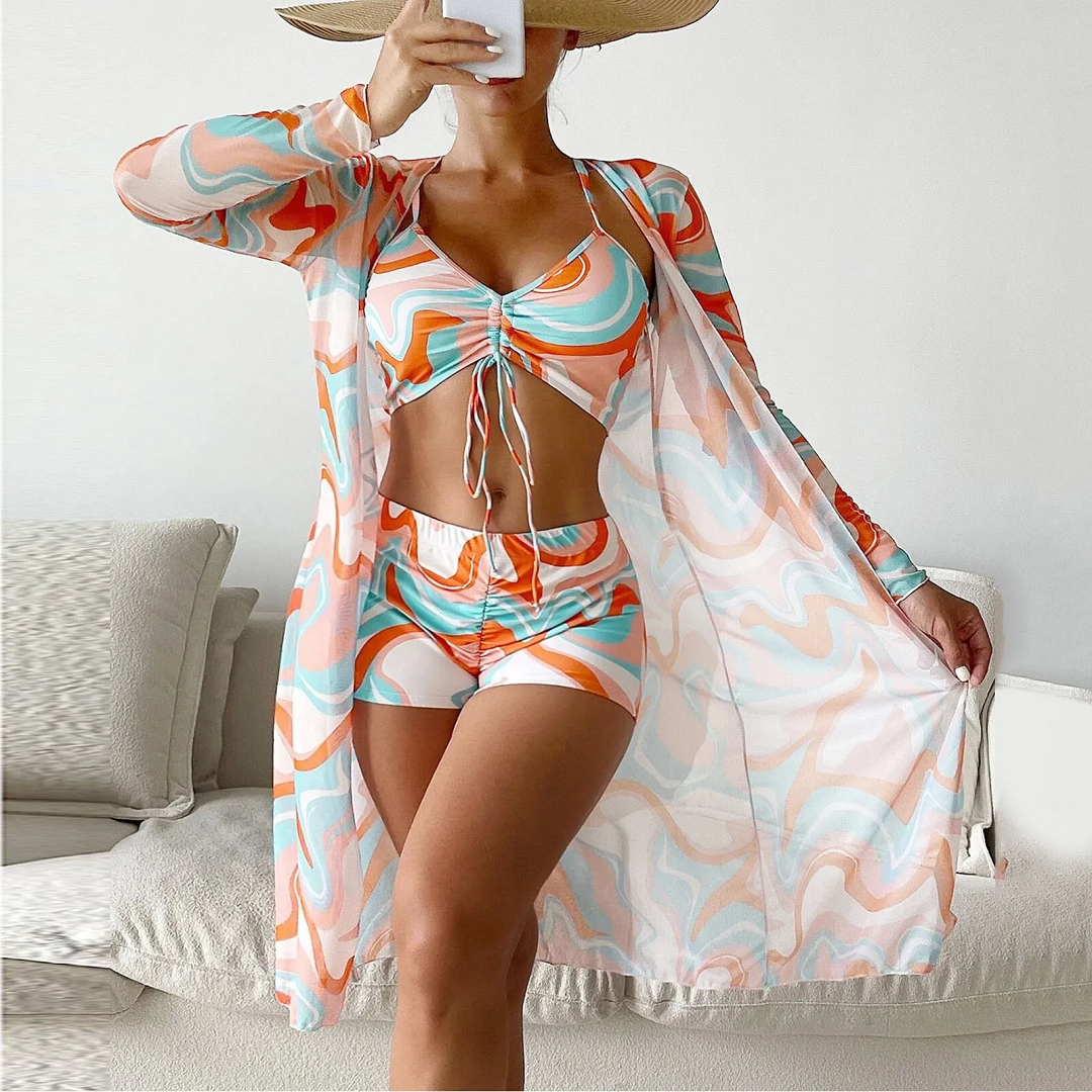 Conjunto de Bikini con estampado Tropical para mujer.