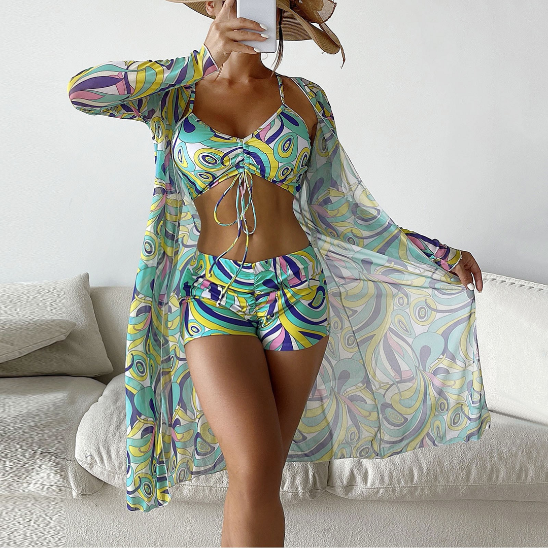 Conjunto de Bikini con estampado Tropical para mujer.