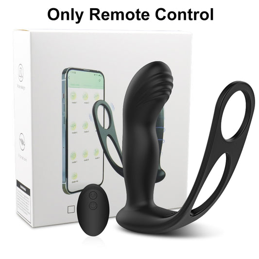 Vibrator anal  3 in 1 Vibrating Cock Ring G Spot Prostate Massager 10 Speed