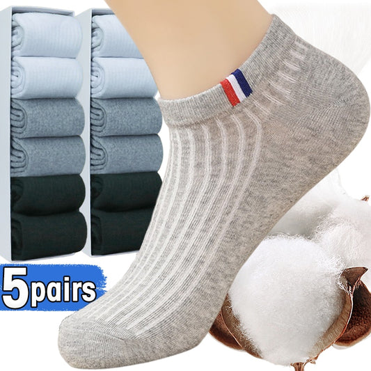 Calcetines cortos de algodón, deportivos de malla transpirable, talla 38 - 43  (5 PARES)